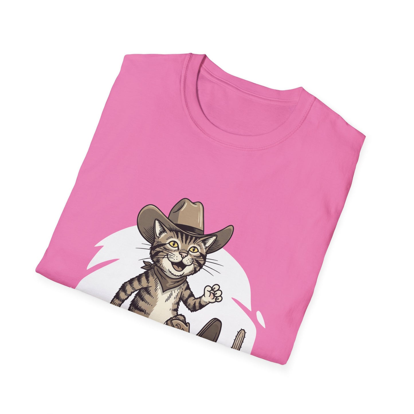 Cowboy Cat Unisex Softstyle T-Shirt | Graphic Tee for Cat Lovers