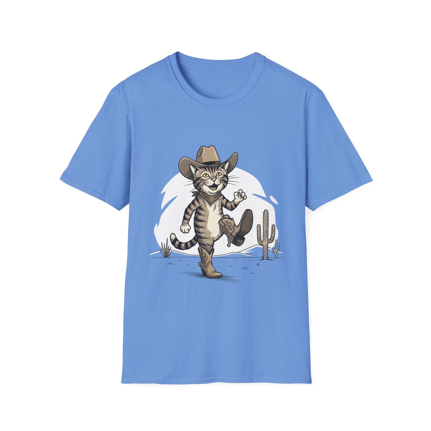 Cowboy Cat Unisex Softstyle T-Shirt | Graphic Tee for Cat Lovers