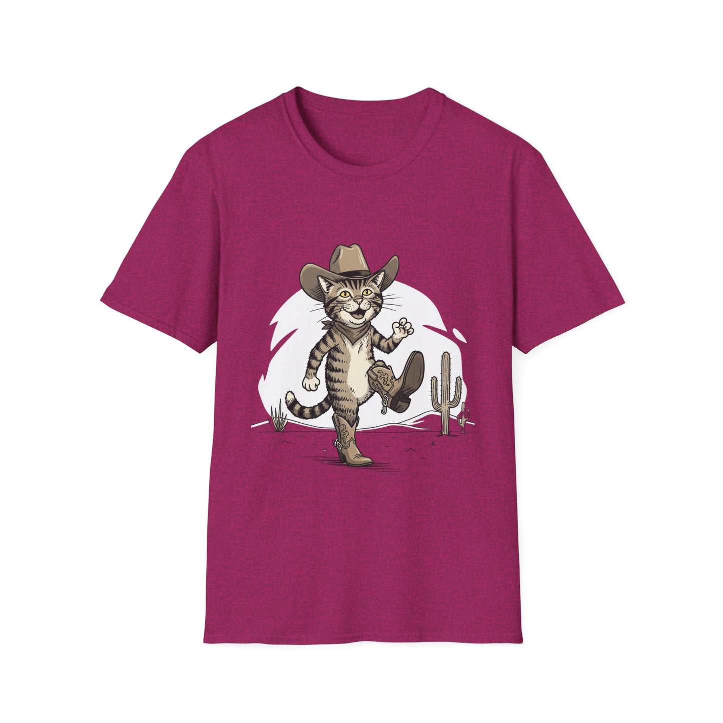 Cowboy Cat Unisex Softstyle T-Shirt | Graphic Tee for Cat Lovers