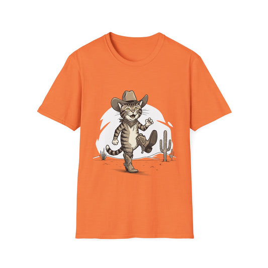 Cowboy Cat Unisex Softstyle T-Shirt | Graphic Tee for Cat Lovers