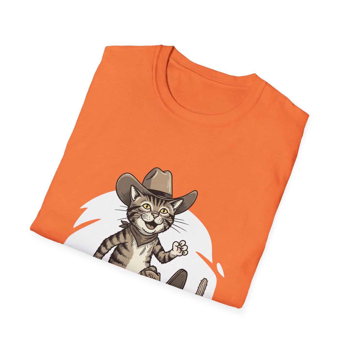 Cowboy Cat Unisex Softstyle T-Shirt | Graphic Tee for Cat Lovers