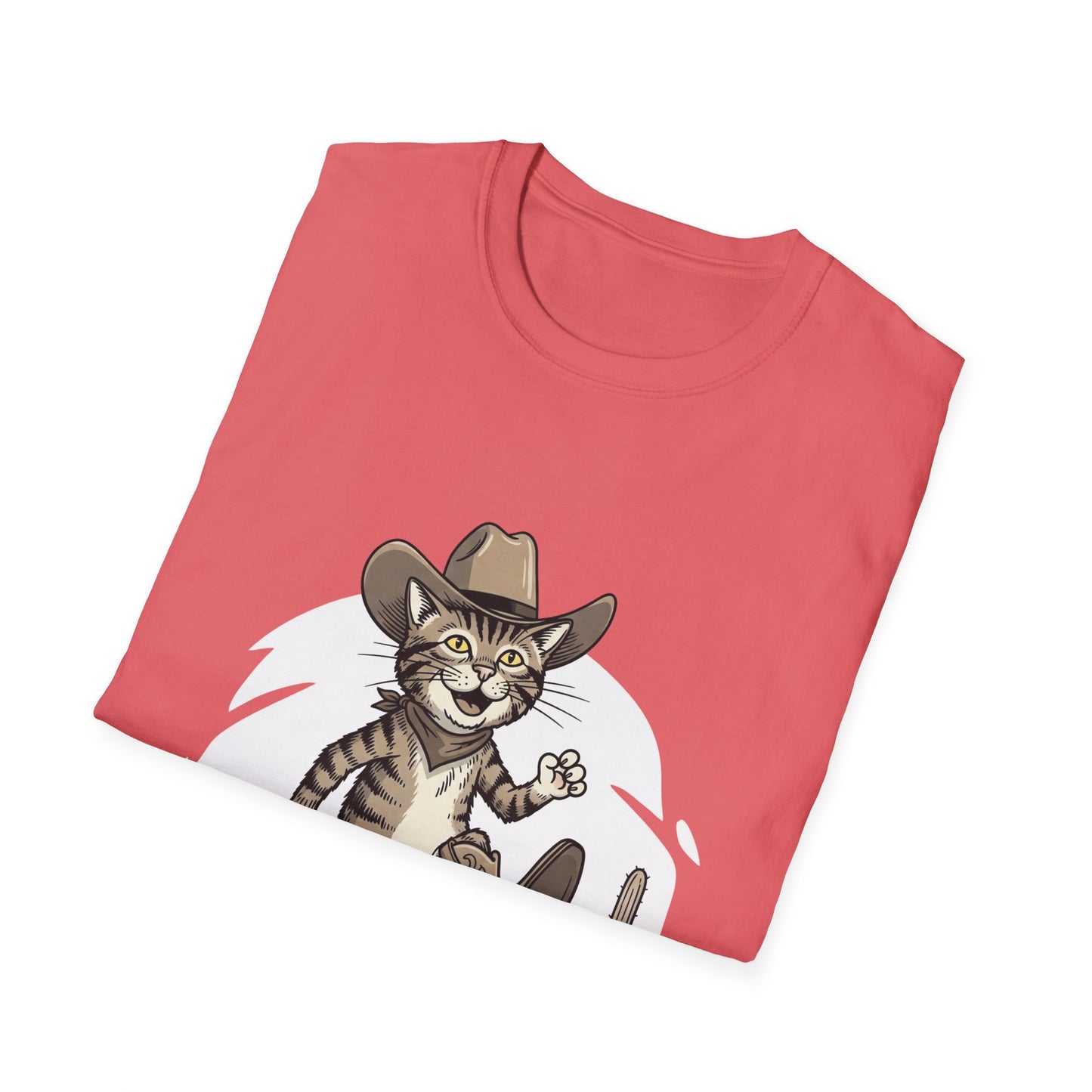 Cowboy Cat Unisex Softstyle T-Shirt | Graphic Tee for Cat Lovers