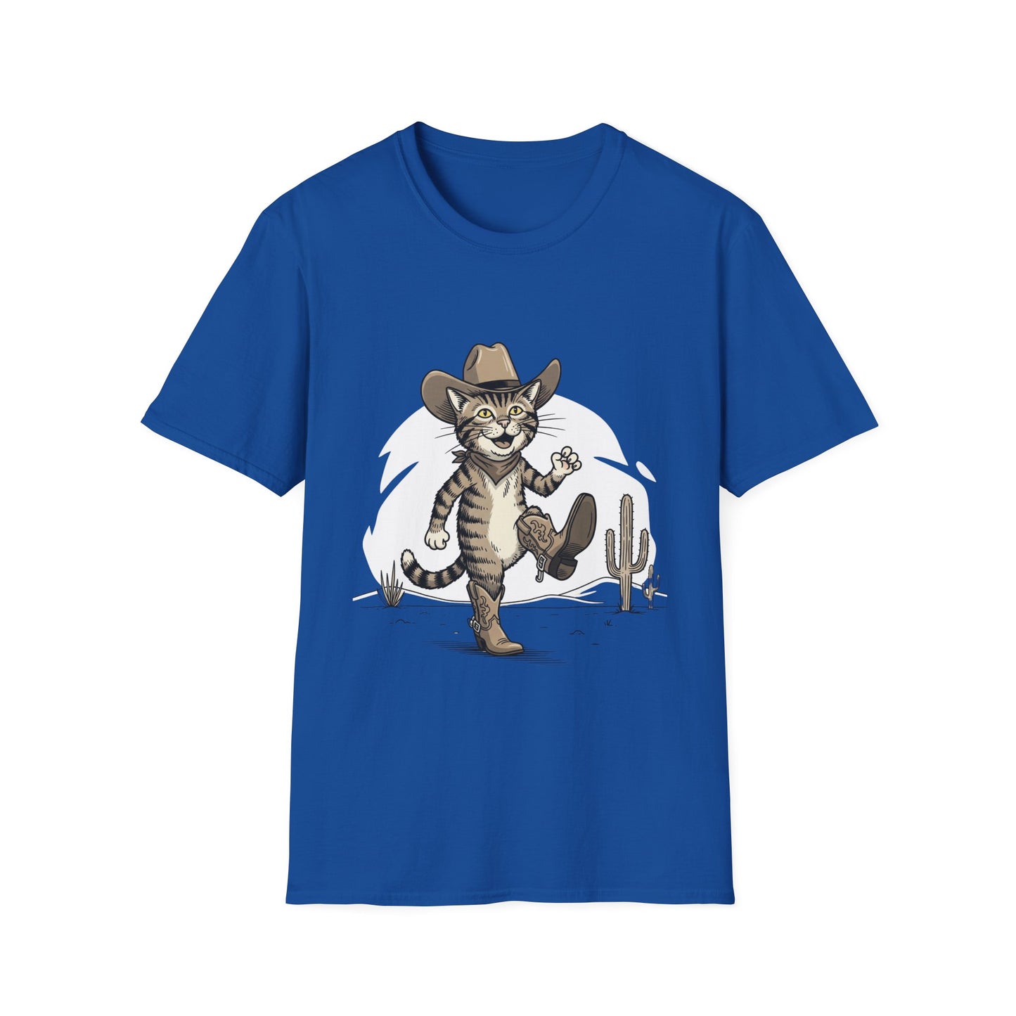Cowboy Cat Unisex Softstyle T-Shirt | Graphic Tee for Cat Lovers