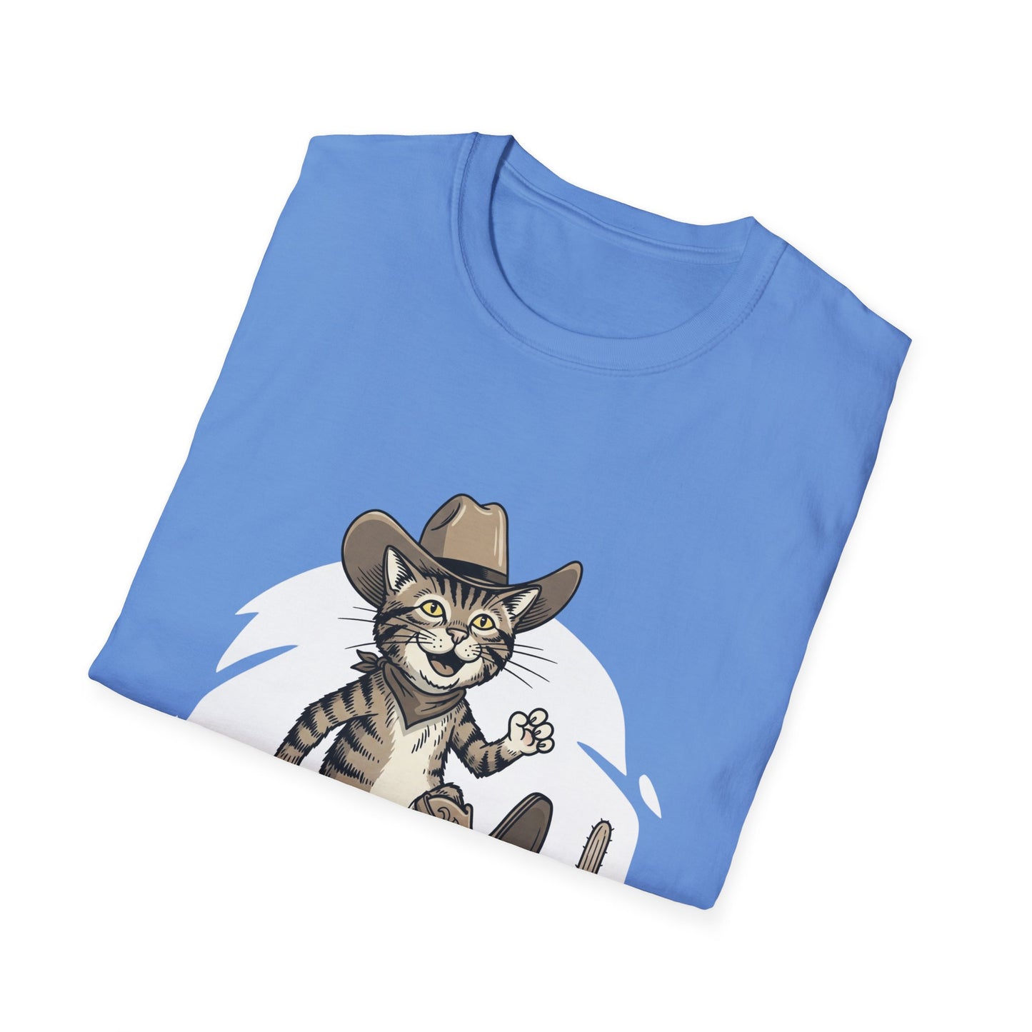 Cowboy Cat Unisex Softstyle T-Shirt | Graphic Tee for Cat Lovers
