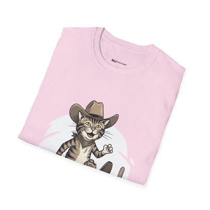 Cowboy Cat Unisex Softstyle T-Shirt | Graphic Tee for Cat Lovers
