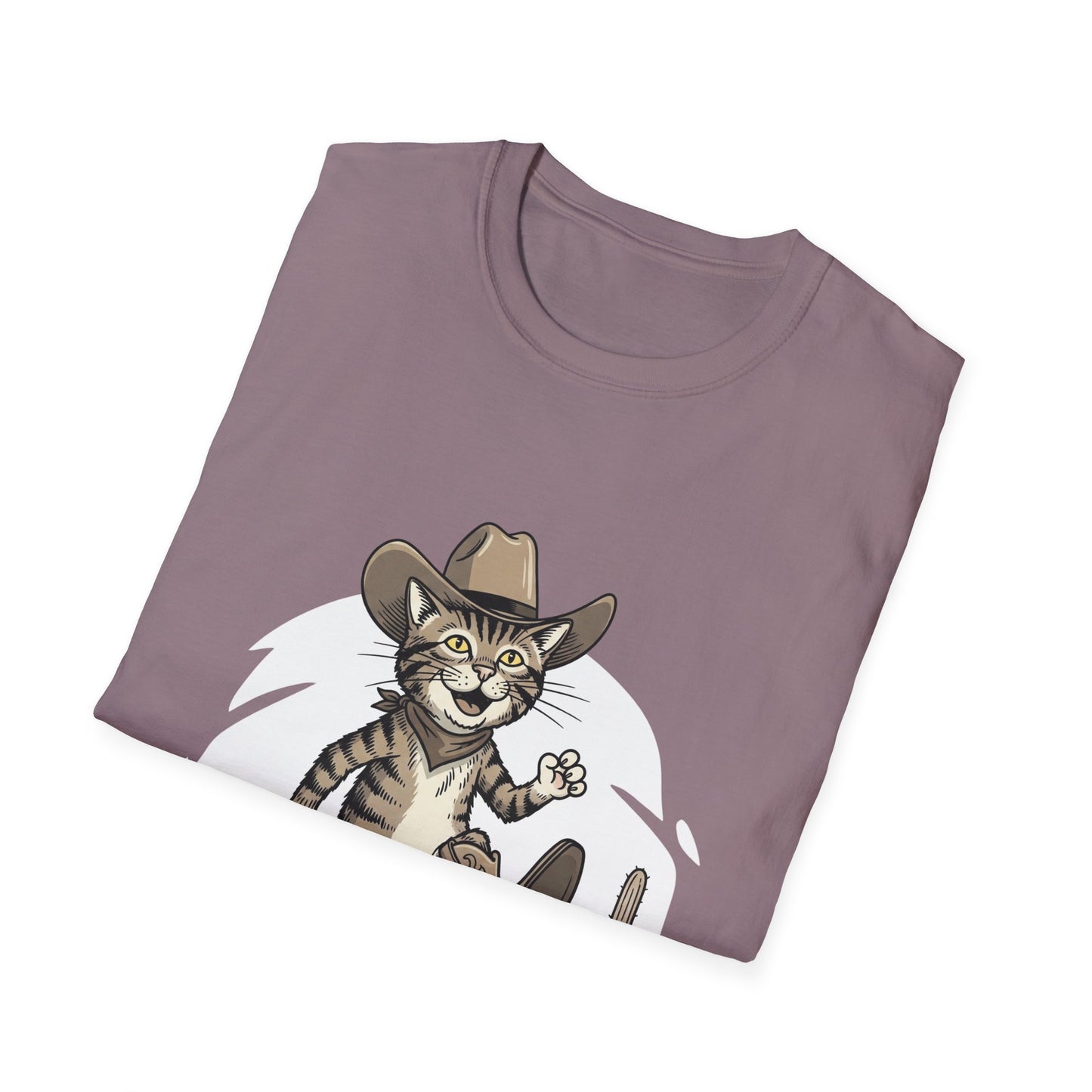 Cowboy Cat Unisex Softstyle T-Shirt | Graphic Tee for Cat Lovers