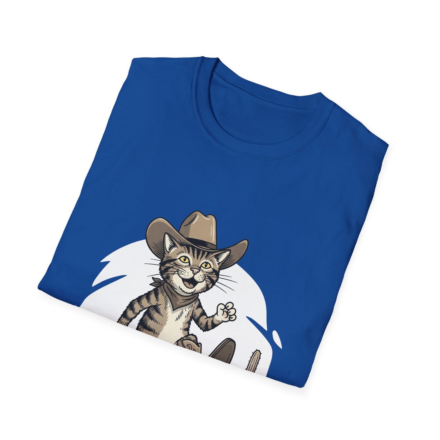 Cowboy Cat Unisex Softstyle T-Shirt | Graphic Tee for Cat Lovers