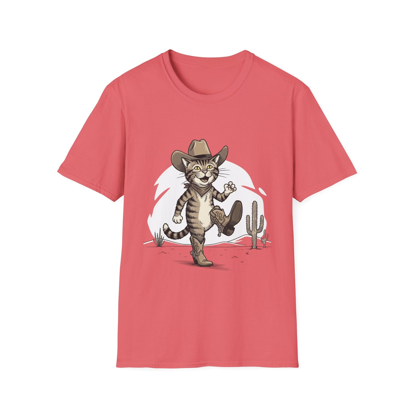 Cowboy Cat Unisex Softstyle T-Shirt | Graphic Tee for Cat Lovers