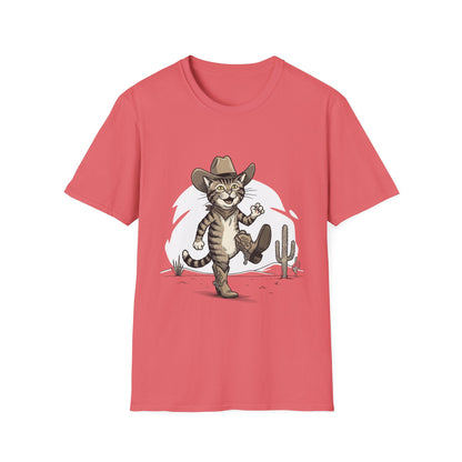 Cowboy Cat Unisex Softstyle T-Shirt | Graphic Tee for Cat Lovers