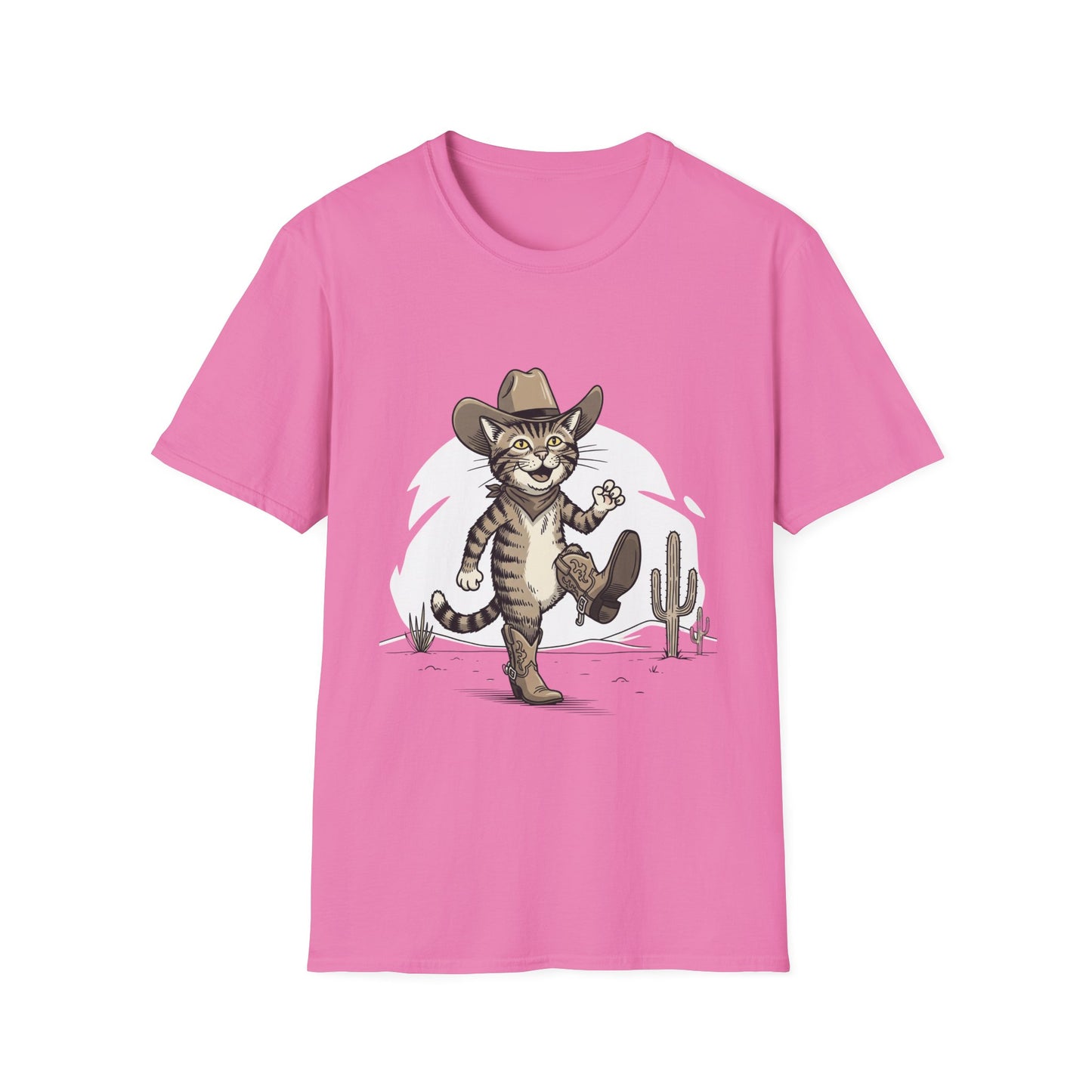 Cowboy Cat Unisex Softstyle T-Shirt | Graphic Tee for Cat Lovers