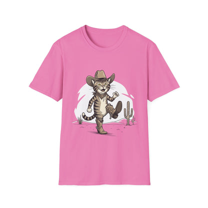 Cowboy Cat Unisex Softstyle T-Shirt | Graphic Tee for Cat Lovers