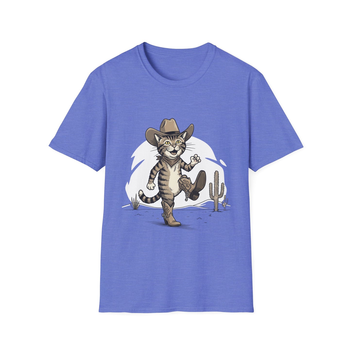 Cowboy Cat Unisex Softstyle T-Shirt | Graphic Tee for Cat Lovers