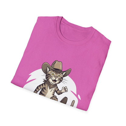 Cowboy Cat Unisex Softstyle T-Shirt | Graphic Tee for Cat Lovers