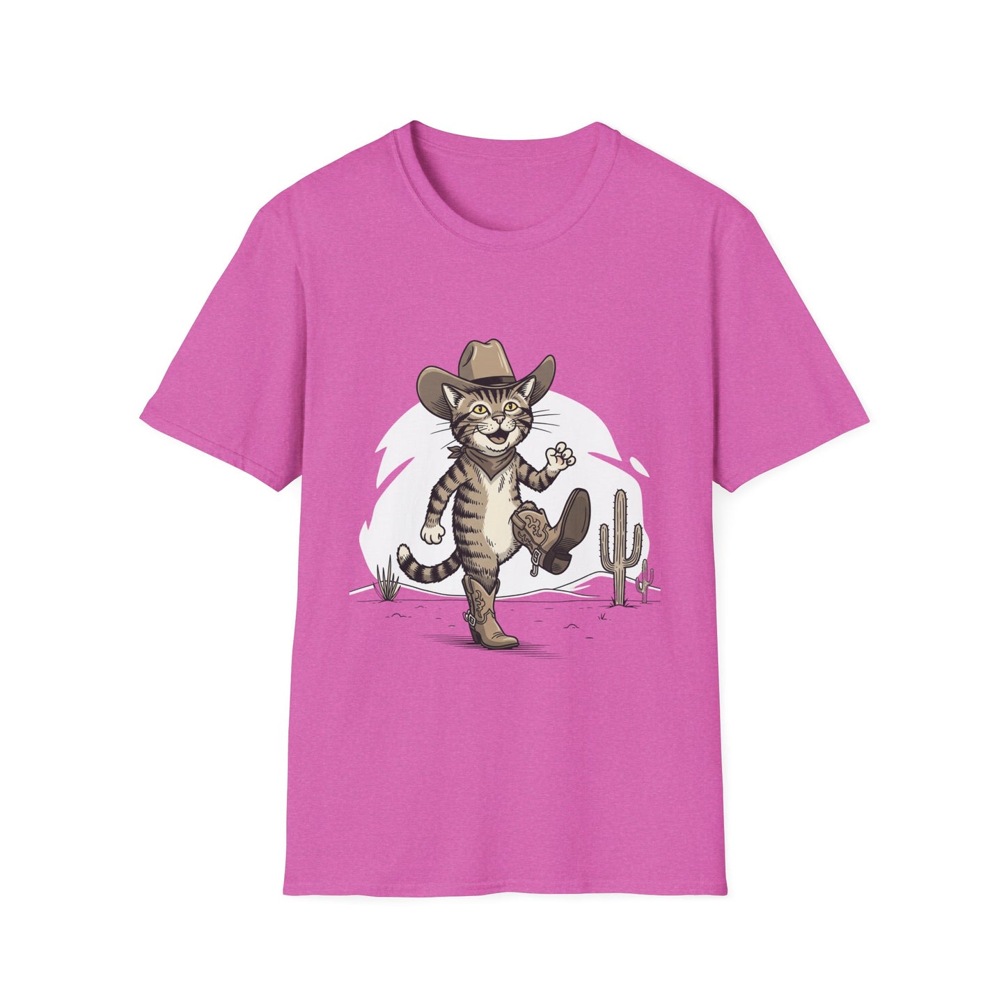 Cowboy Cat Unisex Softstyle T-Shirt | Graphic Tee for Cat Lovers