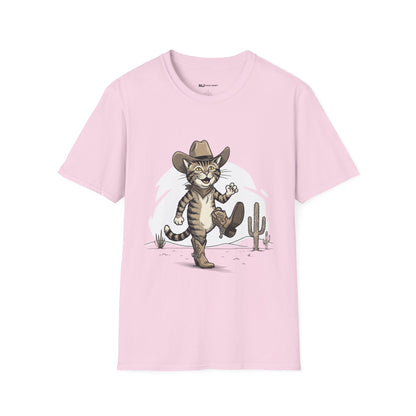 Cowboy Cat Unisex Softstyle T-Shirt | Graphic Tee for Cat Lovers