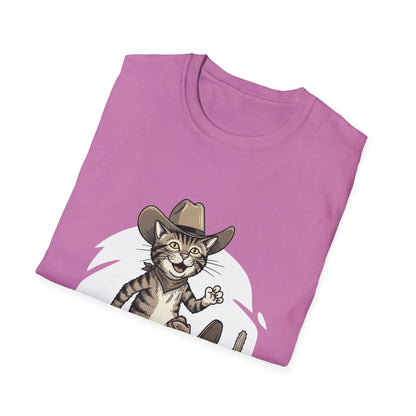 Cowboy Cat Unisex Softstyle T-Shirt | Graphic Tee for Cat Lovers