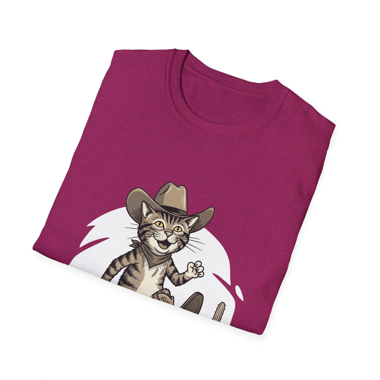 Cowboy Cat Unisex Softstyle T-Shirt | Graphic Tee for Cat Lovers