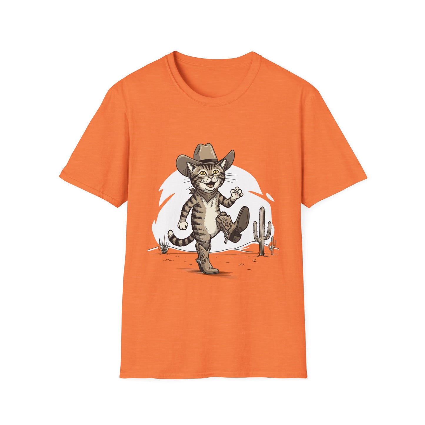 Cowboy Cat Unisex Softstyle T-Shirt | Graphic Tee for Cat Lovers