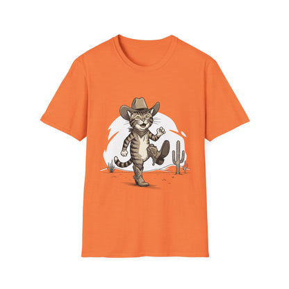 Cowboy Cat Unisex Softstyle T-Shirt | Graphic Tee for Cat Lovers