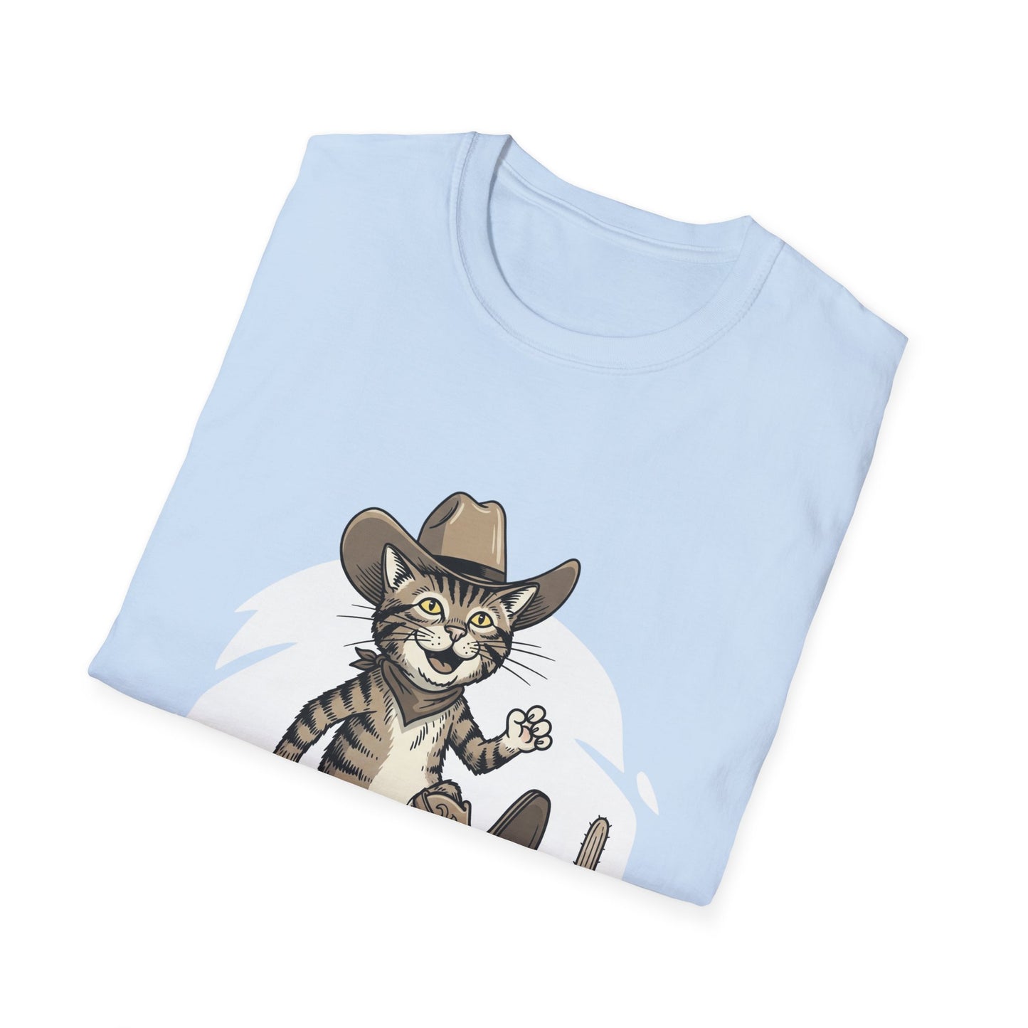 Cowboy Cat Unisex Softstyle T-Shirt | Graphic Tee for Cat Lovers