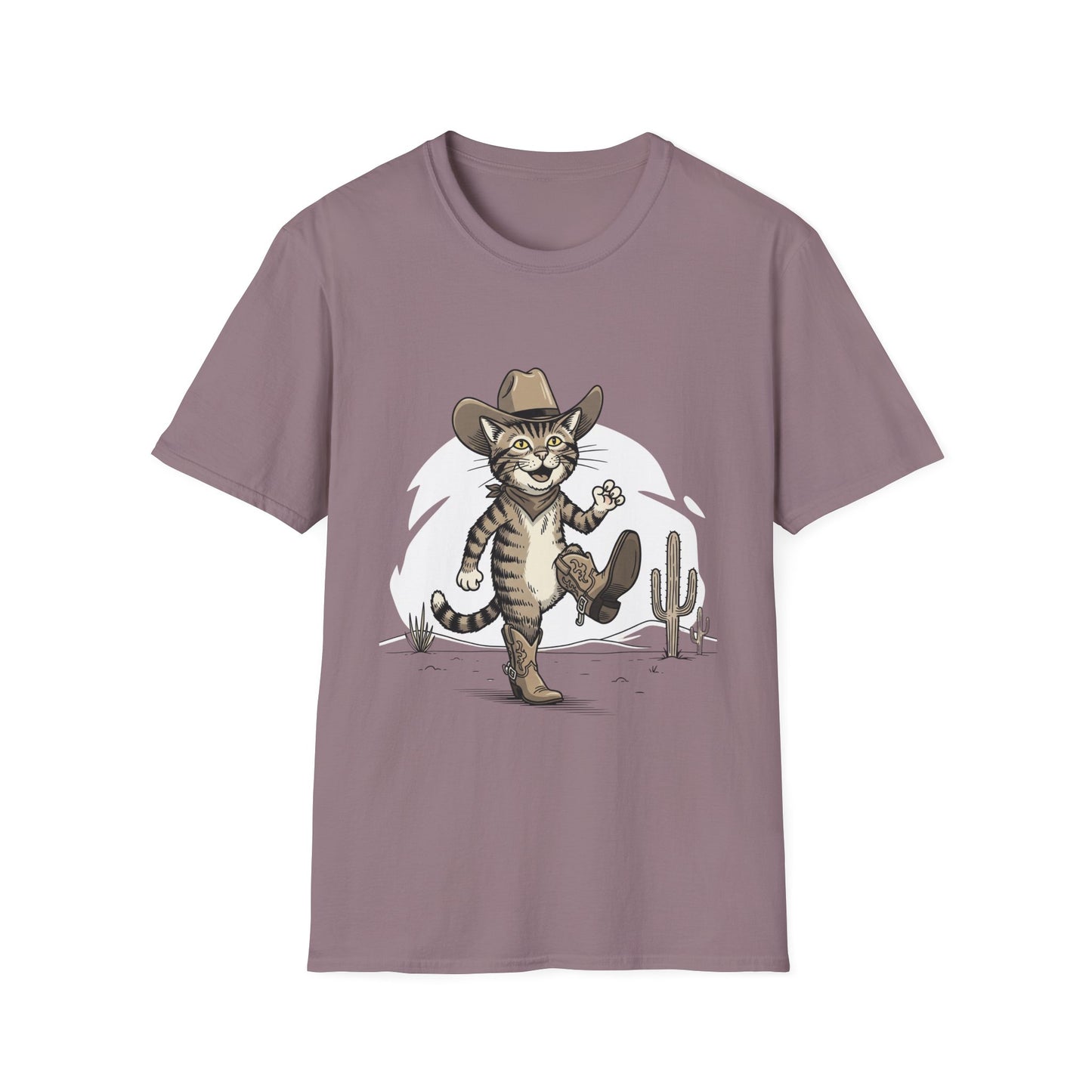 Cowboy Cat Unisex Softstyle T-Shirt | Graphic Tee for Cat Lovers