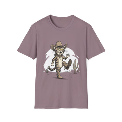 Cowboy Cat Unisex Softstyle T-Shirt | Graphic Tee for Cat Lovers