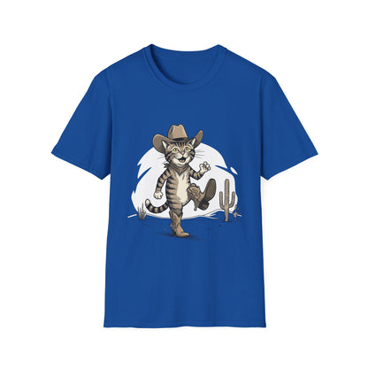 Cowboy Cat Unisex Softstyle T-Shirt | Graphic Tee for Cat Lovers