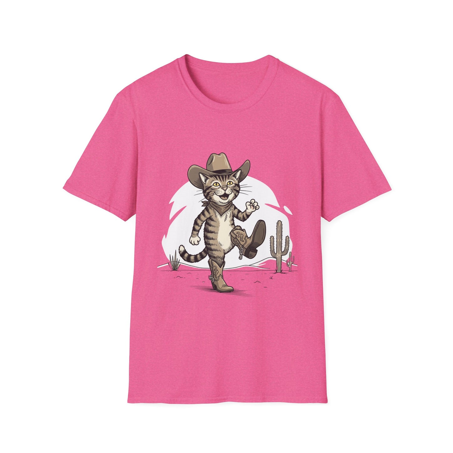 Cowboy Cat Unisex Softstyle T-Shirt | Graphic Tee for Cat Lovers