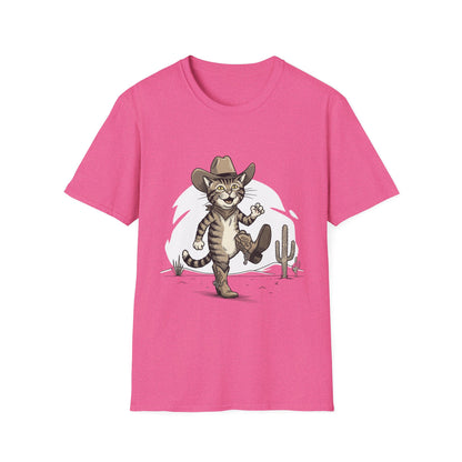 Cowboy Cat Unisex Softstyle T-Shirt | Graphic Tee for Cat Lovers