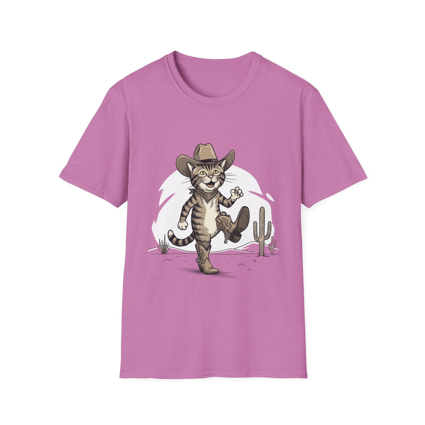 Cowboy Cat Unisex Softstyle T-Shirt | Graphic Tee for Cat Lovers